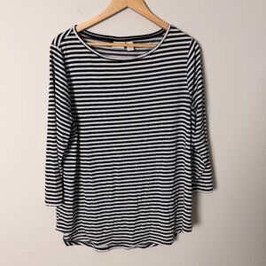 2/$30 Chicos Striped Black White Top 2